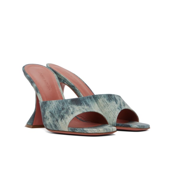 New Amina Muaddi Slipped Heeled Sandal - Picture 4 of 5